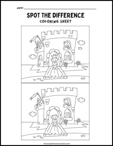 10 Free Spot The Difference Coloring Pages: Easy Print! - The Simple ...