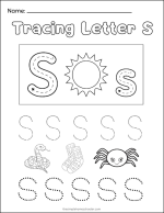 Super Letter S Tracing Worksheets!: Free & Easy Print - The Simple ...