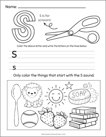 Super Letter S Tracing Worksheets!: Free & Easy Print - The Simple ...