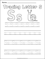 Super Letter S Tracing Worksheets!: Free & Easy Print - The Simple 