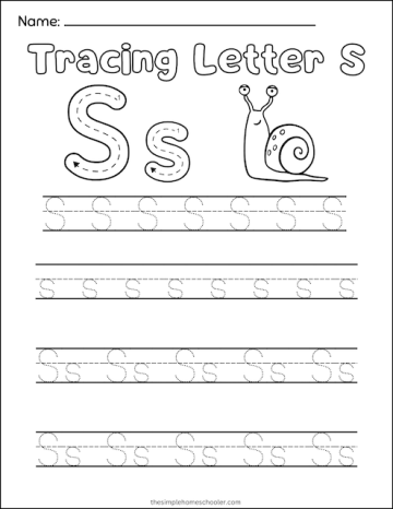 Super Letter S Tracing Worksheets!: Free & Easy Print - The Simple ...