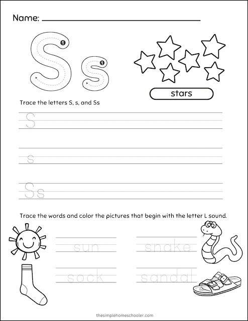 Letter S Tracing Worksheet 8