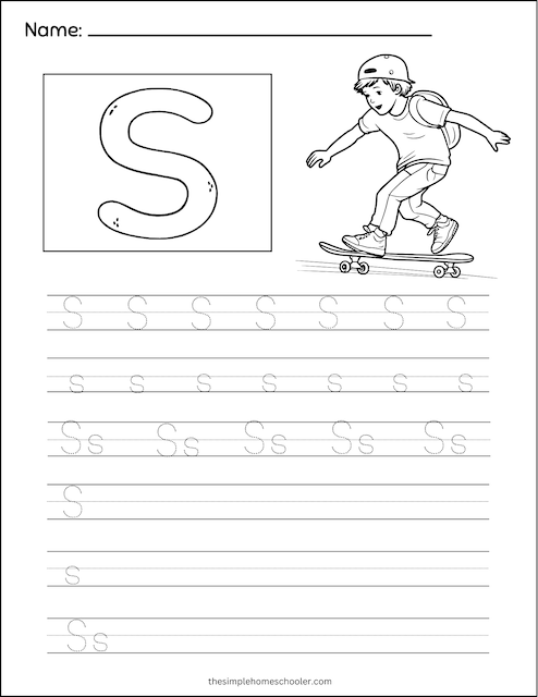 Letter S Tracing Worksheet 9