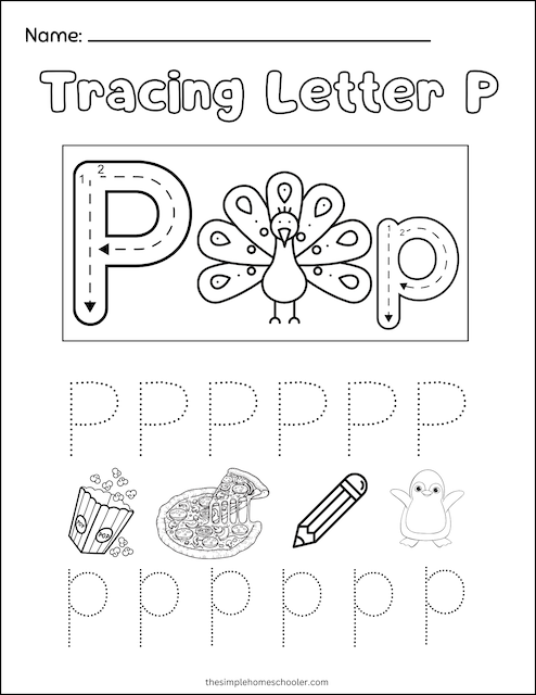 Free & Fun Letter P Tracing Worksheets: Easy Print! - The Simple ...