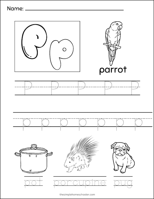 Free & Fun Letter P Tracing Worksheets: Easy Print! - The Simple ...