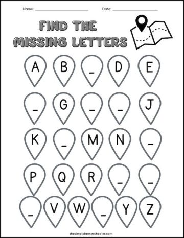 7 Fun & Free Missing Letter Worksheets! - The Simple Homeschooler