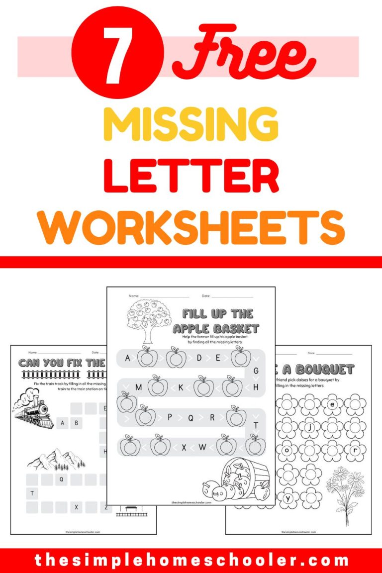 7 Fun & Free Missing Letter Worksheets!