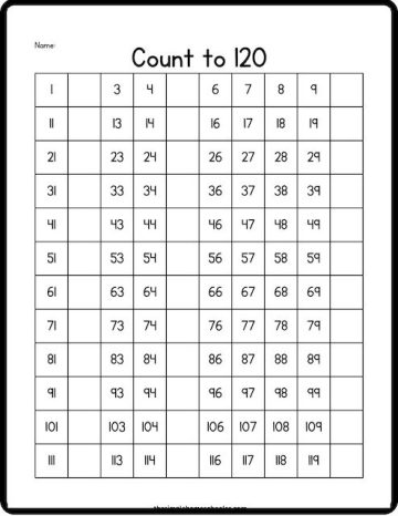 Best 120 Chart Printable and Worksheets: Easy Print! - The Simple ...