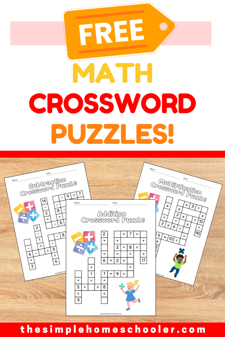 Free Marvelous Math Crossword Puzzle Printables