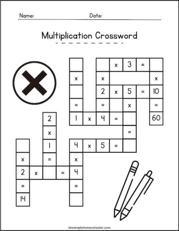 Marvelous Math Crossword Puzzle Printables: Addition, Subtraction ...