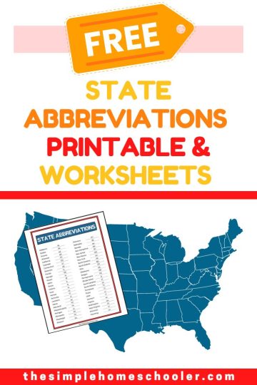 Perfect State Abbreviations Printable And Worksheets Easy To Print   State Abbreviations Printable Pin 360x540 