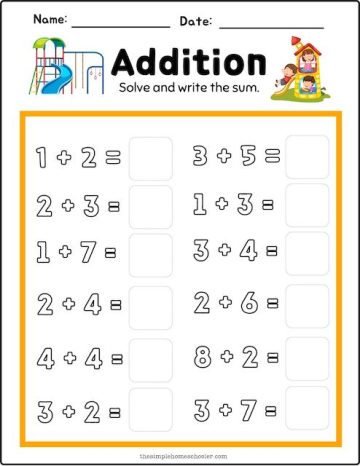 Free & Fun Addition to 10 Worksheet Packet: Easy Print! - The Simple ...