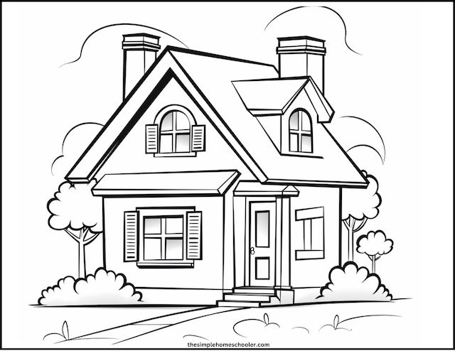 Best Free House Coloring Pages: Easy Print! - The Simple Homeschooler