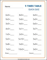 Very Best Times Table Test Printables: Individual and Mixed Quizzes ...