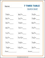 Very Best Times Table Test Printables: Individual and Mixed Quizzes ...