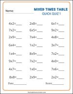 Very Best Times Table Test Printables: Individual and Mixed Quizzes ...