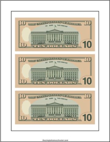 Free Realistic Printable Money: Front and Back, Real Size! - The Simple ...