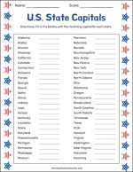 Free States & Capitals Worksheet Packet: Easy Print! - The Simple ...