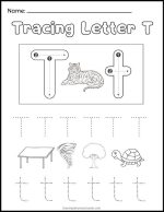 10 Free Letter T Tracing Printable Worksheets For Kids - The Simple ...