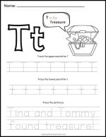 10 Free Letter T Tracing Printable Worksheets For Kids - The Simple ...