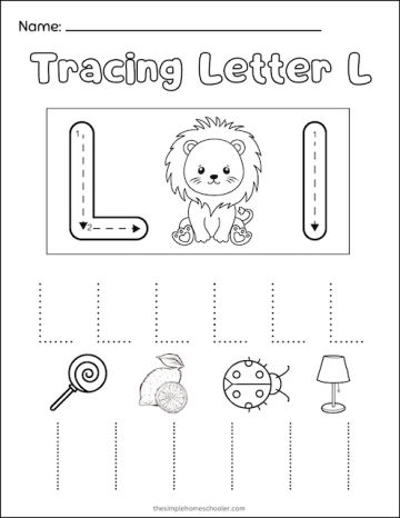 Free Letter L Tracing Worksheets: Easy Print! - The Simple Homeschooler