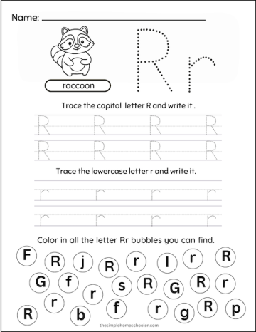 10 Free Letter R Tracing Worksheets: Easy Print! - The Simple Homeschooler