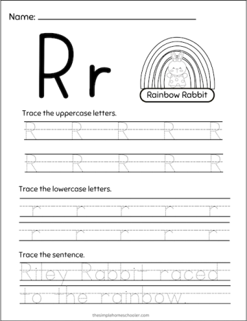 10 Free Letter R Tracing Worksheets: Easy Print! - The Simple Homeschooler