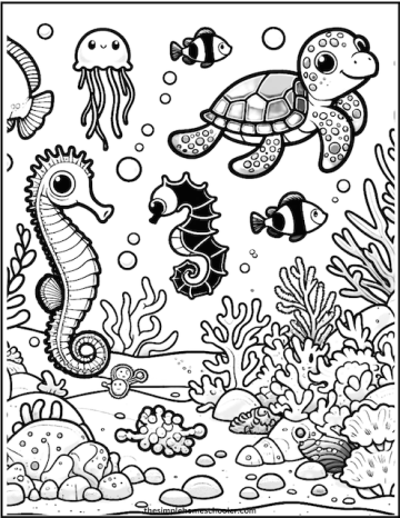 Free Under the Sea Coloring Pages: Instant Download! - The Simple ...