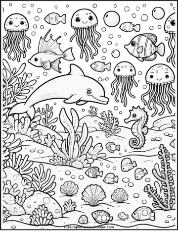 Free Under the Sea Coloring Pages: Instant Download! - The Simple ...