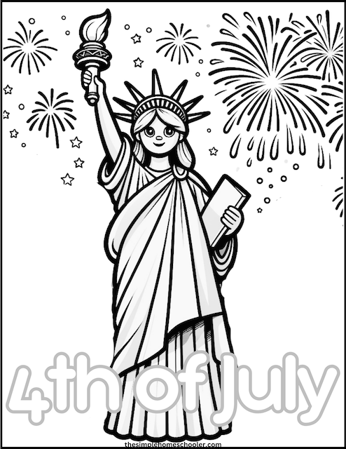 4th of July Coloring Page 1