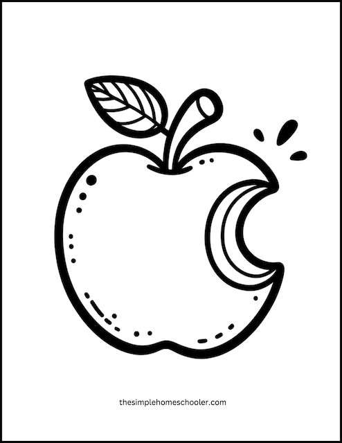 Free Apple Coloring Pages For Kids: Easy Print! - The Simple Homeschooler