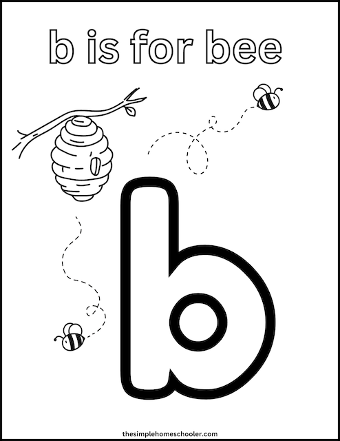 Free Letter B Coloring Page Printable Packet! - The Simple Homeschooler