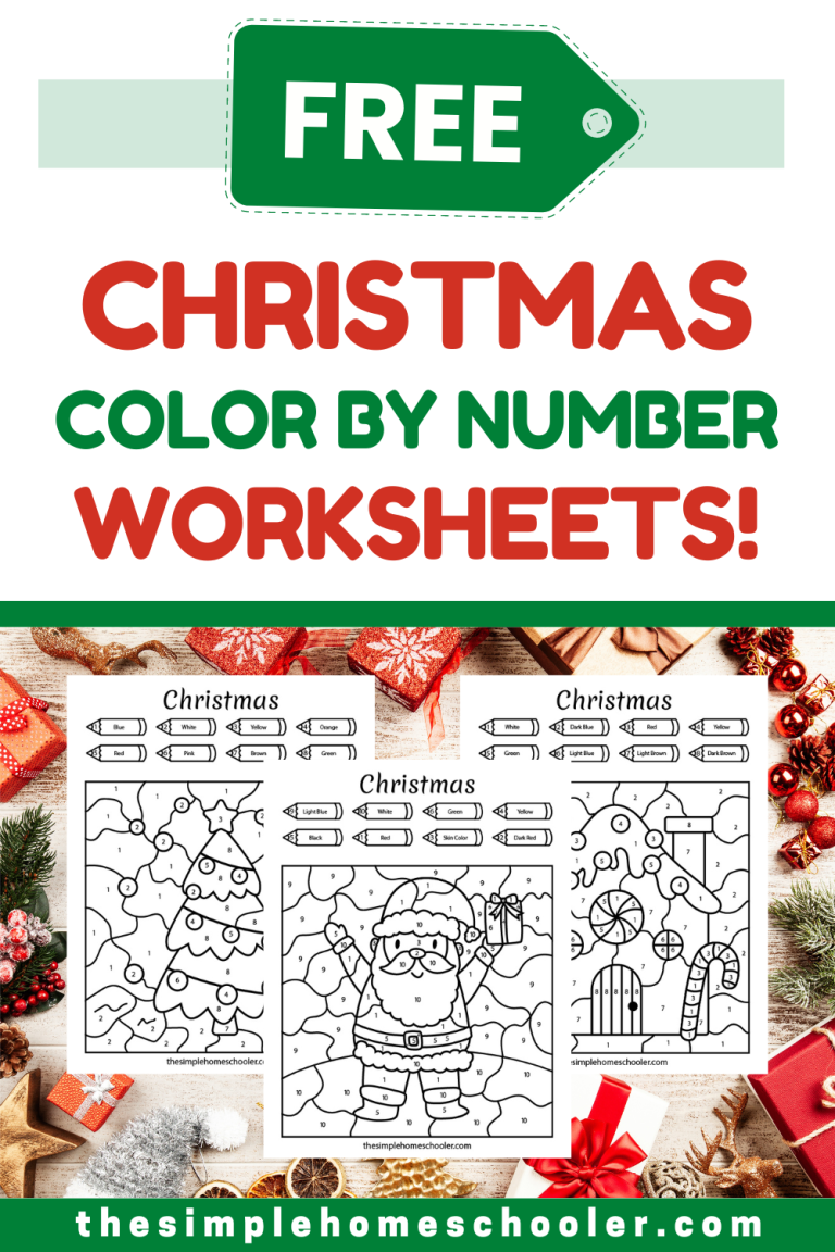 Christmas Color by Number Worksheet Pin